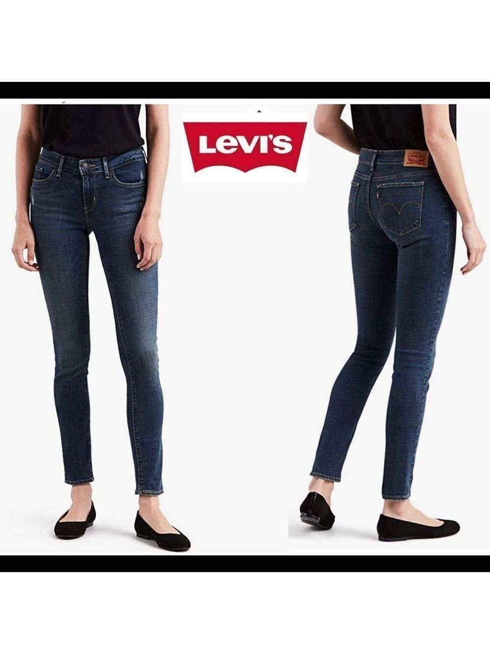 LEVI’S 711 skinny jeans midrise dark Wash Sz 27